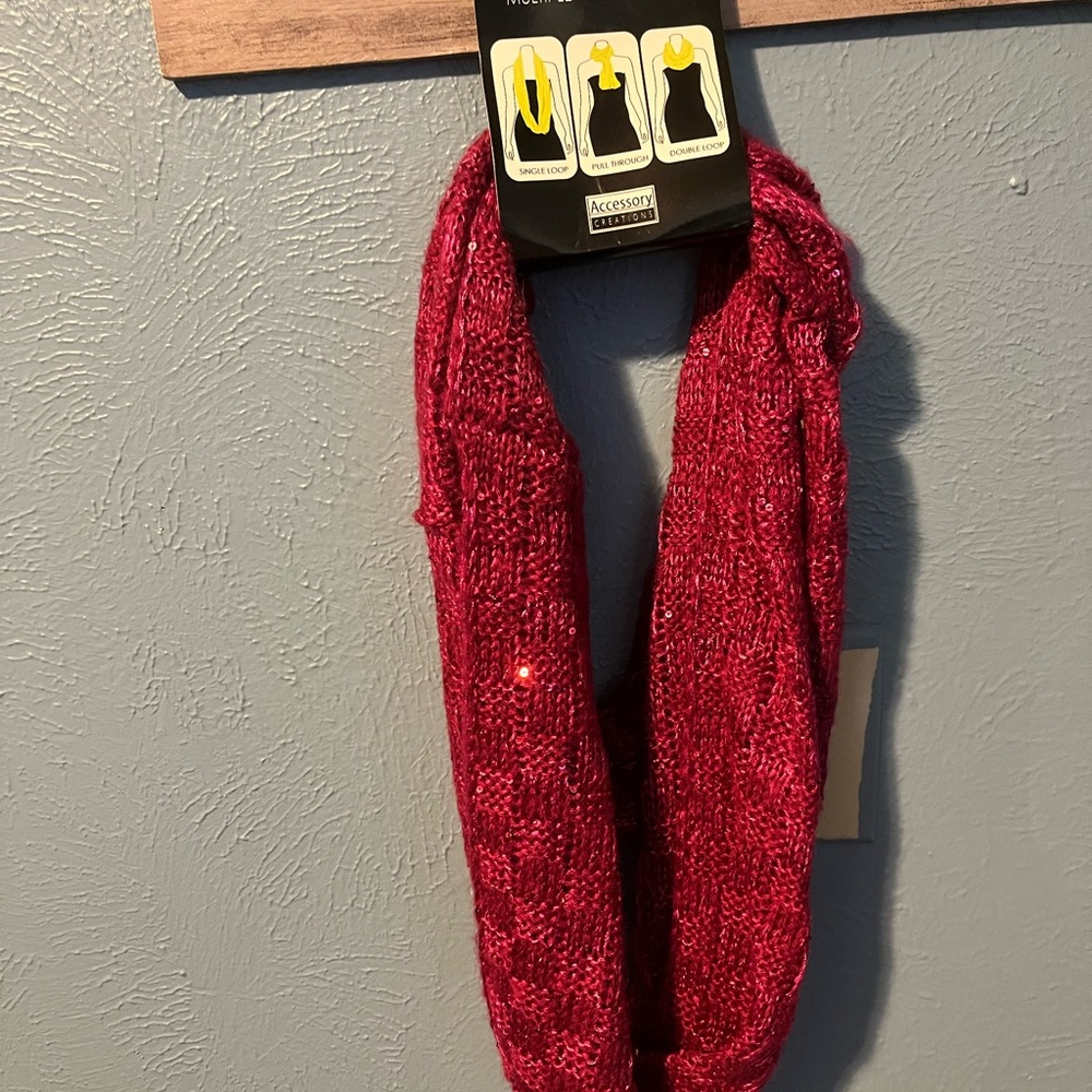 Red/ Wine colored scarf.